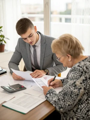 Auditores profissionais realizando serviços de auditoria para empresas